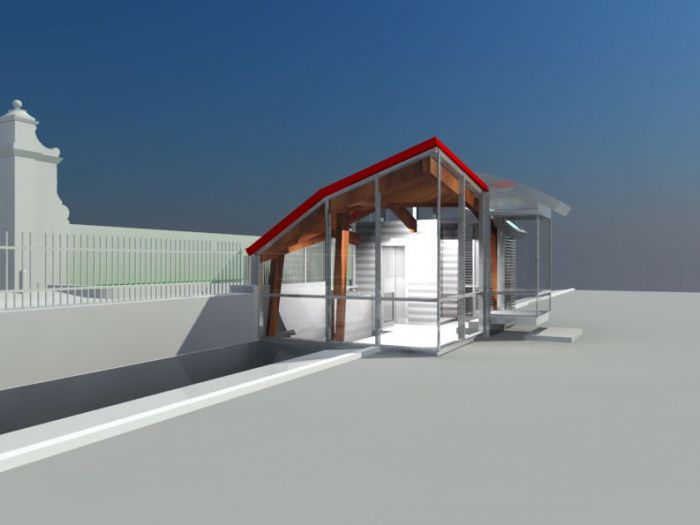 Archisio - Aldo Canepone - Progetto Nuovo padiglione di ingresso al piano strada di un edificio di abitazioni sul fronte mare