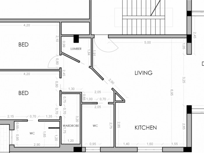 Archisio - Antonio Cal - Progetto Ristrutturazione e trasformazione di un appartamento di 100 mq