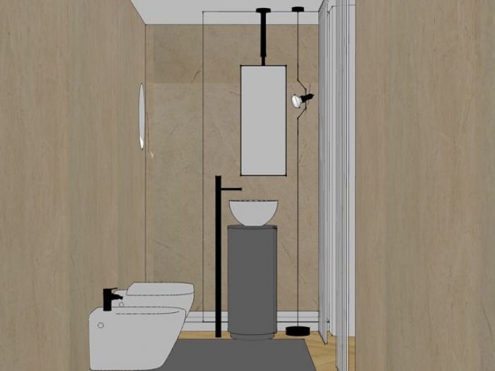 Archisio - Eleonora Degli Emili - Progetto Rendering of a bathroom