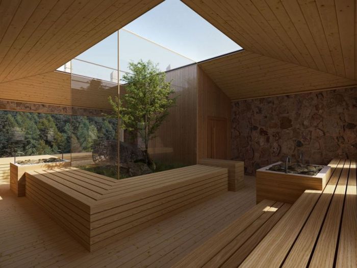 Archisio - Mathias Kirchmayr - Blikk Studio - Progetto Hotel boutique con sauna e bar - concorso architettonico