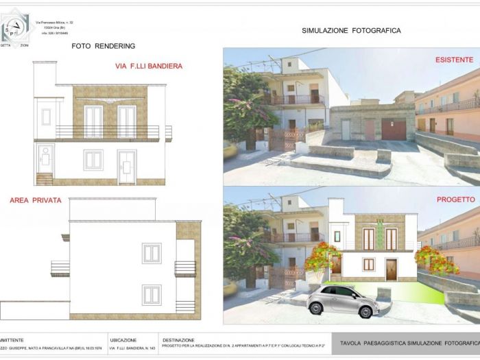 Archisio - Pietro Sternativo - Progetto Cicile abitazione costituita da due appartamenti con giardino antistante