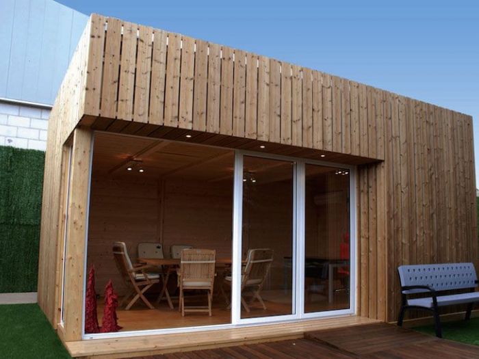 Archisio - Vz Strutture In Legno - Progetto Casetta ufficio o sauna con struttura monofalda con tetto