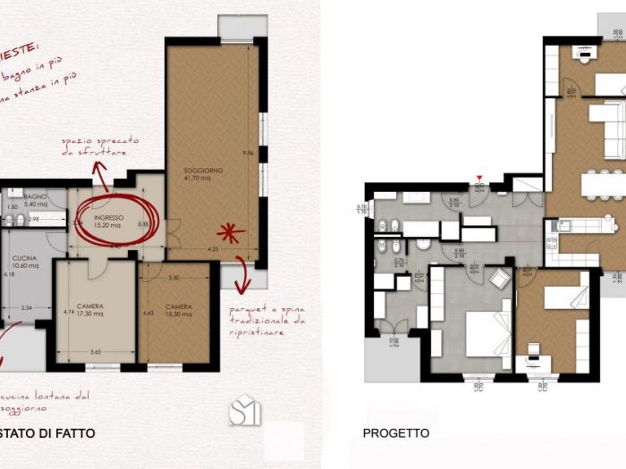 Archisio - Sumisura Architetti - Progetto Ristrutturazione appartamento anni 50