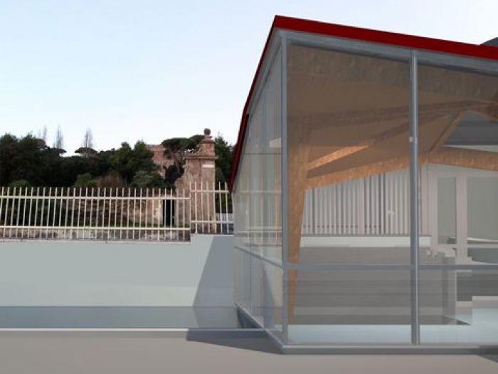 Archisio - Aldo Canepone - Progetto Nuovo padiglione di ingresso al piano strada di un edificio di abitazioni sul fronte mare