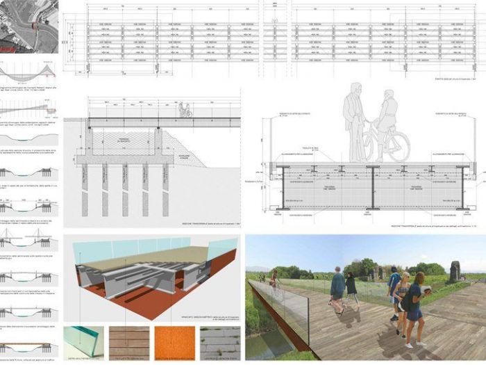 Archisio - Simone Inverizzi - Progetto Concorso di progettazione per un nuovo ponte ciclo-pedonale nella sede del ponte leopoldo ii