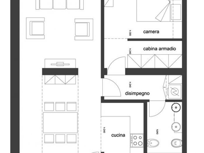 Archisio - Federico Berti Architetto - Progetto Ristrutturazione bilocale