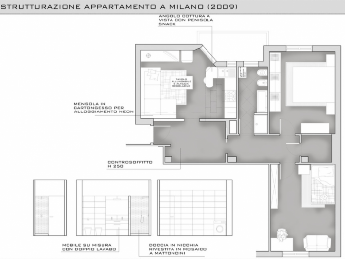 Archisio - Elena Scarpetti - Progetto Appartamento contemporaneo