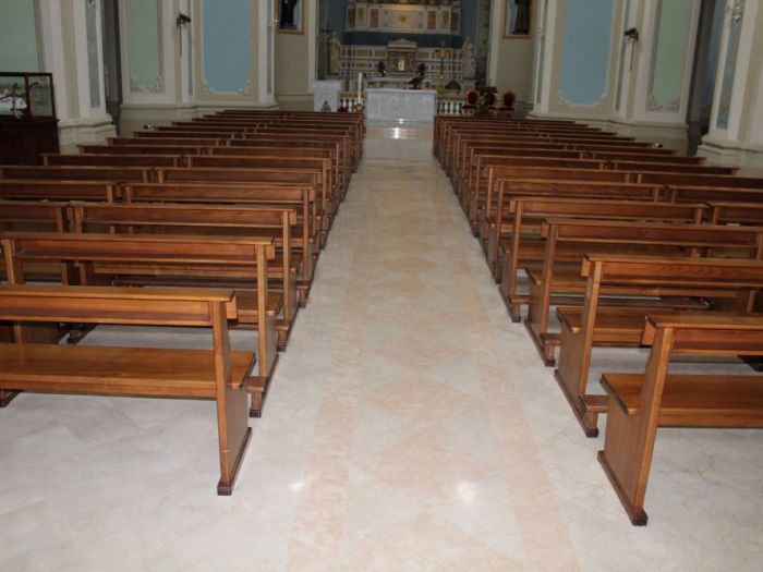 Archisio - Memarm Snc Dei Fratelli Menniti - Progetto Pavimento di una chiesa realizzato in marmo bianco e rosa del portogallo