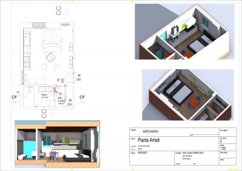 Archisio - Andrea Sorci Natural Living - Progetto Progetto di ristrutturazione di un monolocale bo