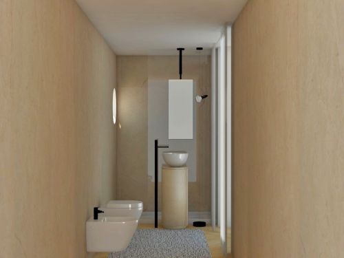 Archisio - Eleonora Degli Emili - Progetto Rendering of a bathroom