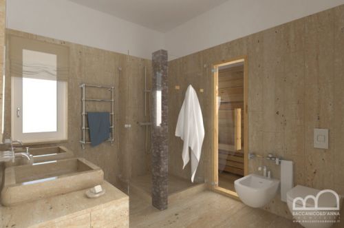 Archisio - Alessandro Baccanico - Progetto Bagno con sauna