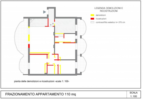 Archisio - Gianluca Ferranti - Progetto Frazionamento di un appartamento di 110 mq