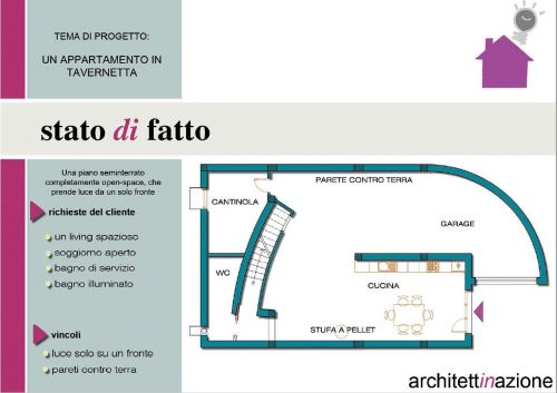 Archisio - Concetta Pastore - Progetto Un appartamento in tavernetta