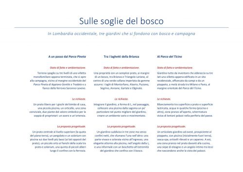 Archisio - Luca Righetto - Progetto Progettazione giardini varese busto arsizio Sulle soglie del bosco