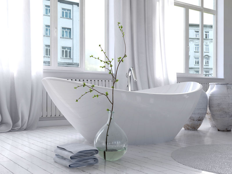 Vasca da bagno in ceramica per una soluzione freestanding