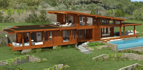 Archisio - Pagano - Progetto Villa in legno costa azzurra