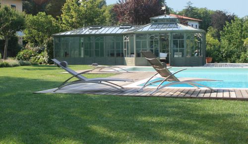 Archisio - Aapaesaggi - Progetto Giardino privato in canavese- una serra a bordo piscina