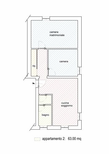 Archisio - Emanuela Rombi - Progetto Frazionamento di piano attico in tre parti