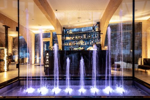 Archisio - Forme Dacqua - Progetto Fontana dinamica da interno hotel arnica scuol