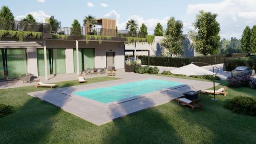 Archisio - Render Real - Progetto Render 3d di una villa con piscina